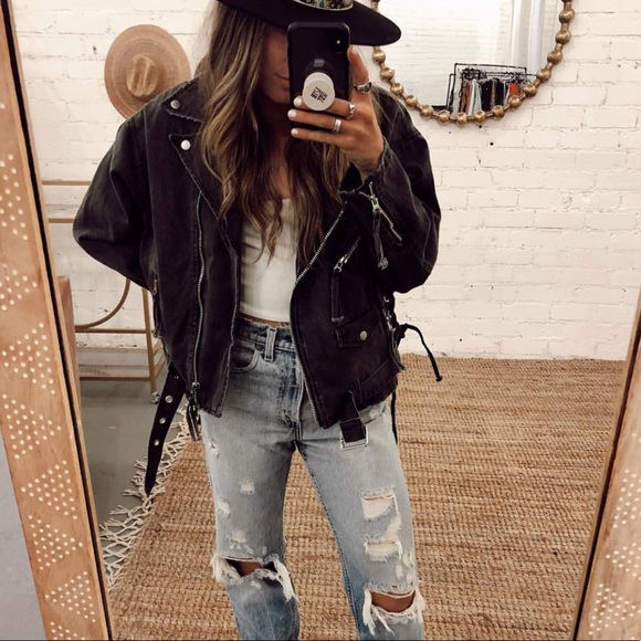 jet setter black denim jacket